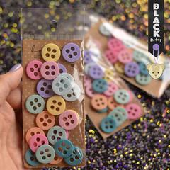 Kit completo botão fosco 4 furos em 8 cores candy colors - 24 botões - comprar online