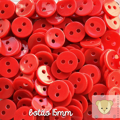 Botão 15mm - pacote com 12 unidades VERMELHO