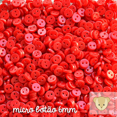 Micro botão 6mm - pacote com 30 unidades VERMELHO