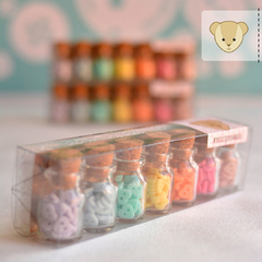 Mini coração FOSCO candy color: kit com 210 botões