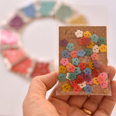 Pacotinho Mini flor | 16 botões - cores a escolher - comprar online