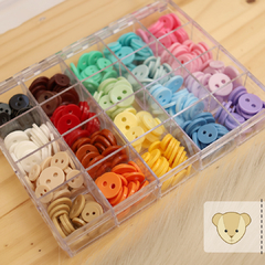 Estojo da artesã: família c/3 tamanhos de botões em 20 cores - 480 botões