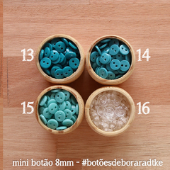 Pacotinho de mini botão 8mm | 30 botões | 48 CORES à escolher - Débora Radtke