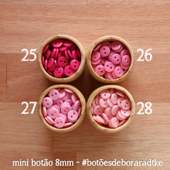 Pacotinho de mini botão 8mm | 30 botões | 48 CORES à escolher - comprar online