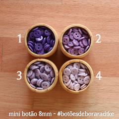 Pacotinho de mini botão 8mm | 30 botões | 48 CORES à escolher