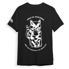 Remera "Gatito antifa" negra