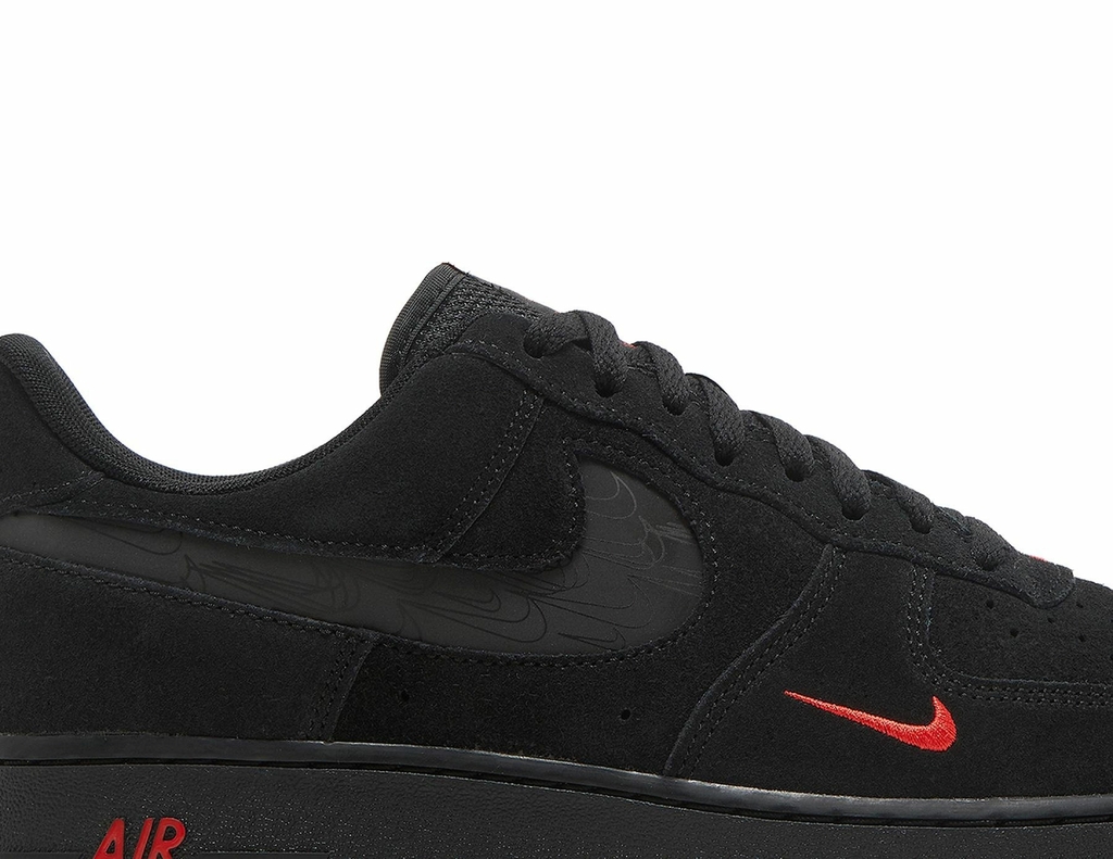 Nike Air Force 1 07 LV8 Reflective Swoosh Black Crimson