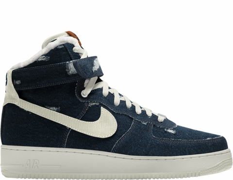 Navy blue high top air best sale force ones