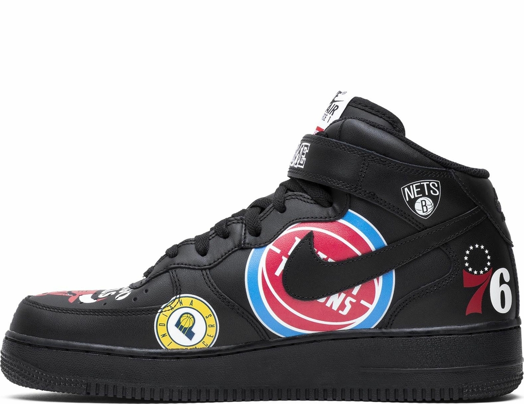 Buy Supreme x NBA x Air Force 1 Mid 07 'Black' - AQ8017 001