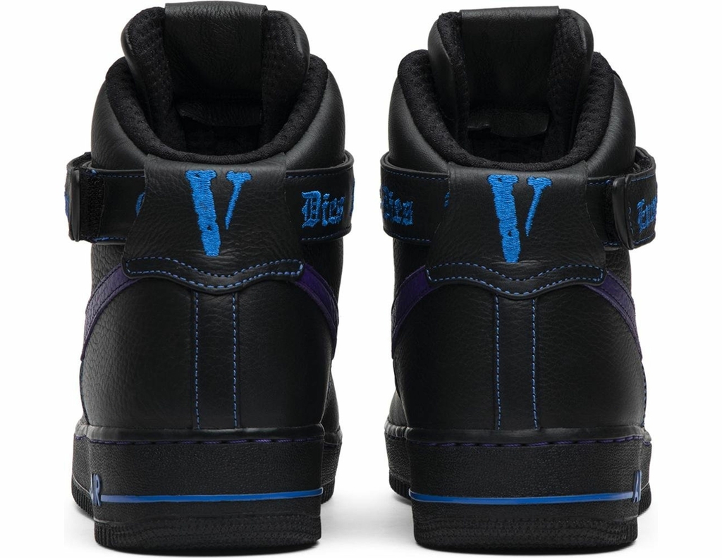 Vlone X Air Force 1 High 'Blue Swoosh' Sample - Nike - 778911 906813 -  black/prize blue-court purple