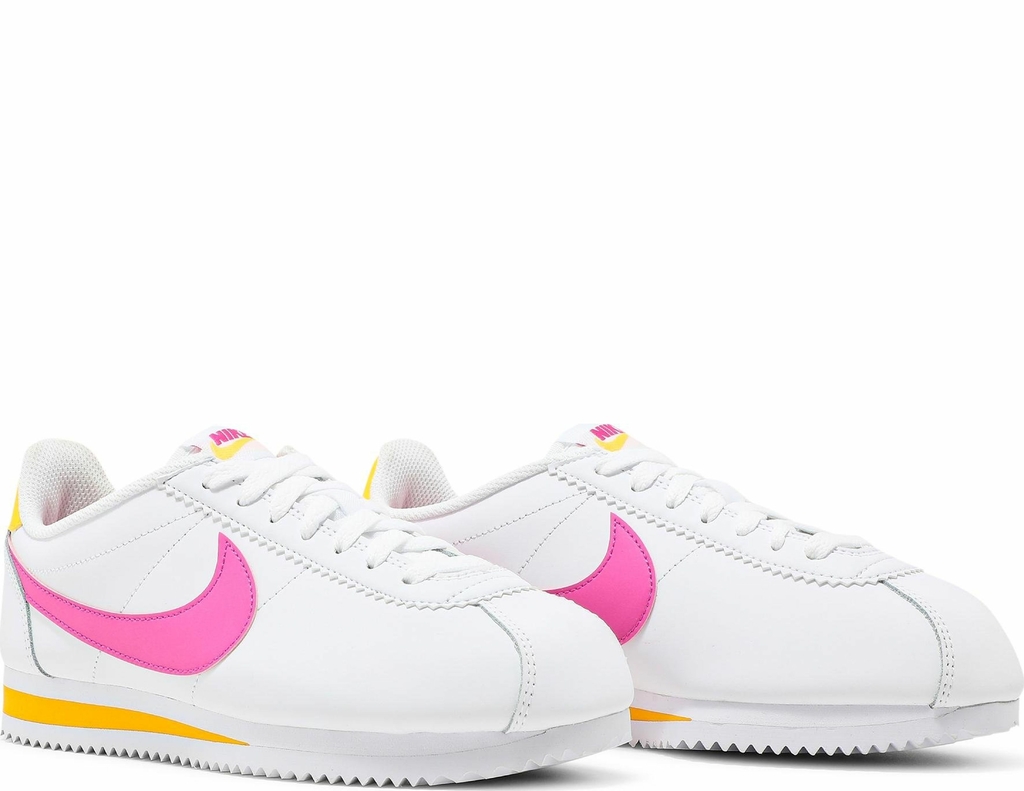 Tênis feminino nike classic cheap cortez branco e rosa