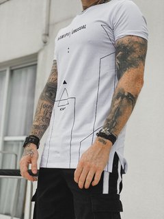 Camiseta Longline WHITE GEOMETRIC