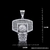 CORRENTE VENEZIANA (1mm) - PINGENTE BASQUETE ICE CRAVEJADO - 5g - 3,4cmX2,4cm - Prata 925 na internet