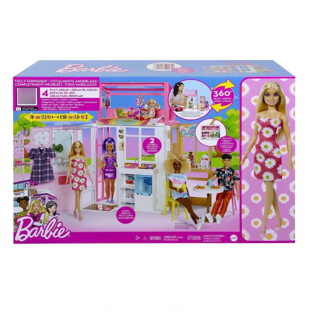 Casa Barbie Glam con Muneca Muebles y Accesorios Mattel
