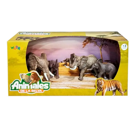 Familia de Elefantes - Animal World Playset - Wabro