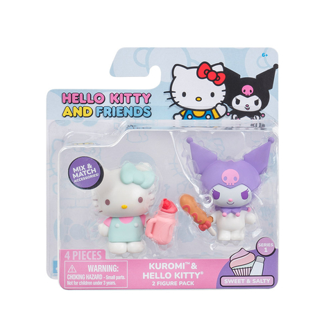 Muñecos Kuromi y Hello Kitty con Accesorios - Hello Kitty y sus Amigos