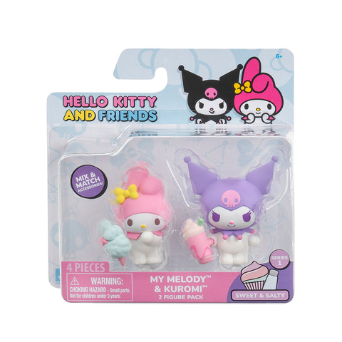 Muñecos My Melody y Kuromi con Accesorios - Hello Kitty y sus Amigos