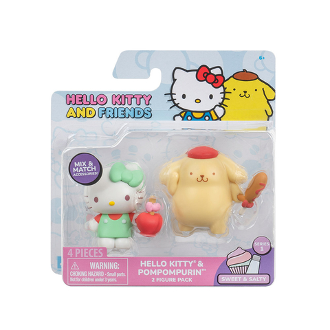 Muñecos Hello Kitty y Pompompurin con Accesorios - Hello Kitty y sus Amigos