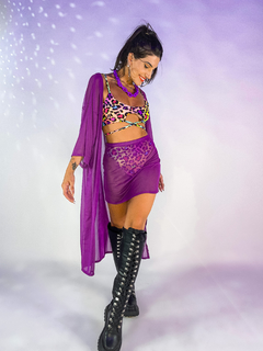 Kimono de Tule - Roxo