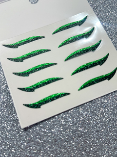 Delineador Adesivo Glitter - Preto/Verde (cartela com 5 pares) - comprar online