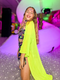 Kimono de Tule - Amarelo Neon - EUFORYA