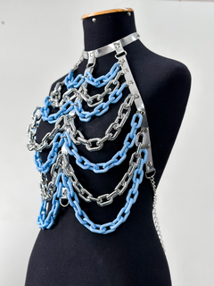 Harness Elos - Prata e Azul - comprar online