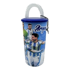 Vaso infantil con tapa y sorbete afa selección Argentina - comprar online