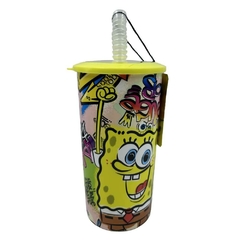 Vaso infantil con tapa y sorbete Bob Esponja