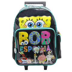 Mochila escolar bob esponja black con carro