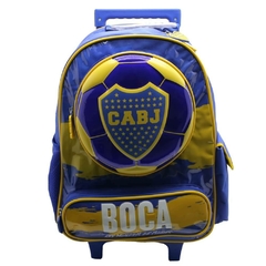 Mochila escolar Boca Juniors pelota ganadora con carro