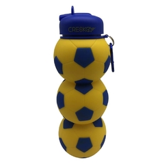 Botella de silicona tapa a rosca pico rebatible fútbol boca