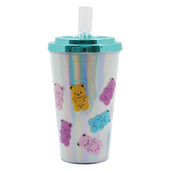 Vaso con tapa y boquilla plegable cresko funny - comprar online