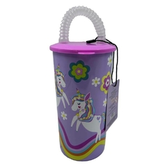 Vaso infantil con tapa y sorbete Cresko unicornio - comprar online