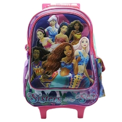 Mochila escolar la sirenita Disney amigas con carro