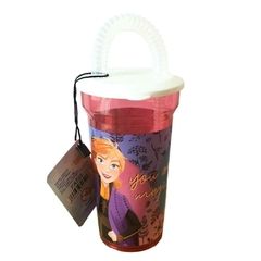 Vaso infantil con tapa y sorbete Frozen princesas - comprar online