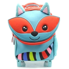 Mochila Escolar Funny Land lobo colorido con carro