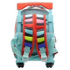 Mochila Escolar Funny Land lobo colorido con carro - comprar online