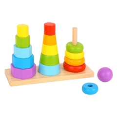 Juego infantil tooky toy didáctico 3 torres bloques encastre en internet