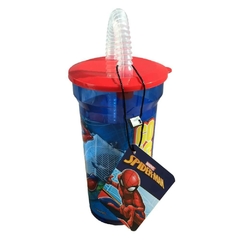 Vaso infantil con tapa y sorbete spiderman superheroe en internet