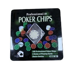 Juego De Mesa Pocker Chips Profesional 100 Piezas