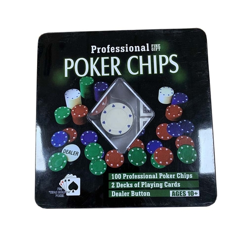 Juego De Mesa Pocker Chips Profesional 100 Piezas