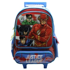 Mochila Escolar DC Liga de la Justicia para niños con carro