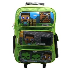 Mochila Escolar Minecraft misión personajes con carro