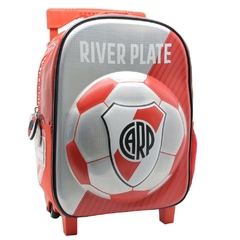 Mochila escolar River Plate pelota infantil con carro