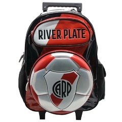 Mochila escolar River Plate diseño clasico con carro