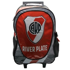 Mochila escolar River Plate escudo monumental con carro