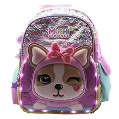 Mochila escolar Simones Mushi sparkle con luz