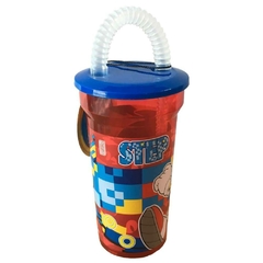 Vaso infantil con tapa y sorbete Sonic fast - comprar online