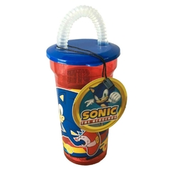 Vaso infantil con tapa y sorbete Sonic fast - Cresko