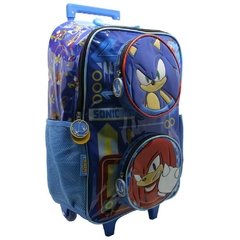 Mochila escolar Sonic y knuckles personajes con carro en internet